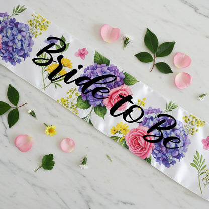 Custom Bridal Party Sash – Floral Bride to Be Accessory