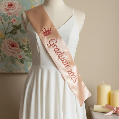 class of 2025 Sash, ribbon, custom sash, graduation sash, custom grad Sash, embroidery Sash.