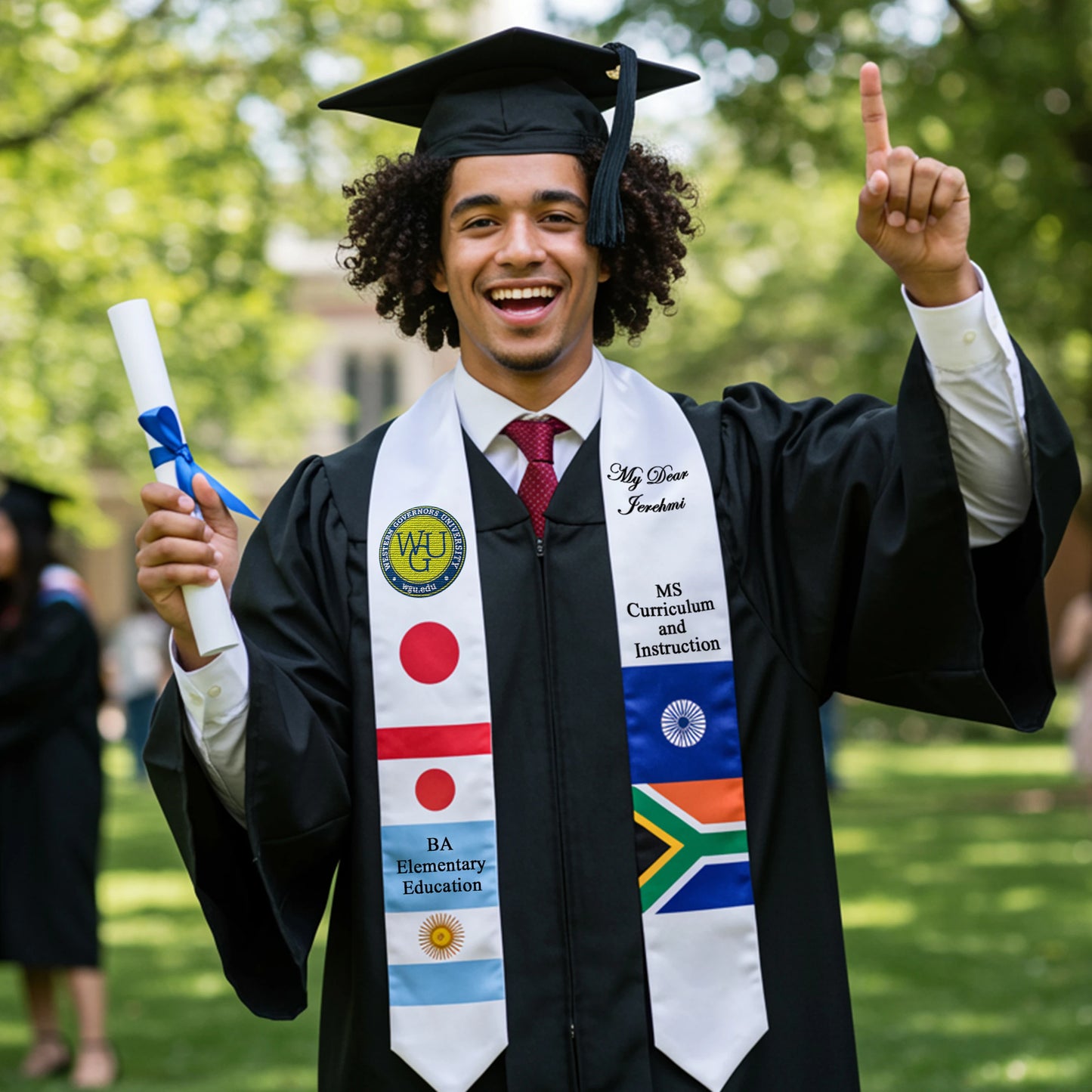 Graduation Stole2025, Graduation Gift Idea, Custom Country Flag, Graduation Sash.