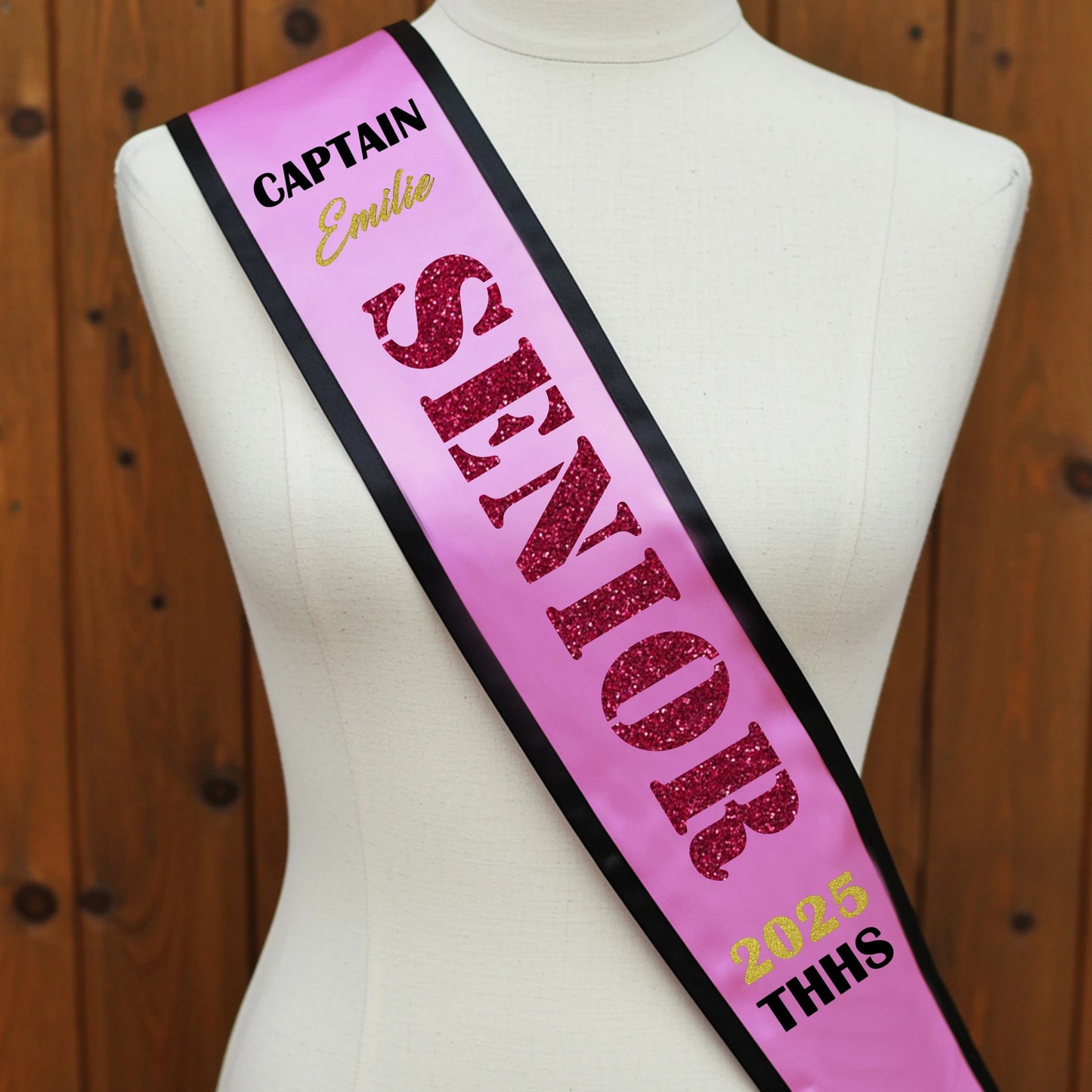 Custom Lace Trimmed Senior 2025 Sash – Personalized Graduation Milestone Wrap