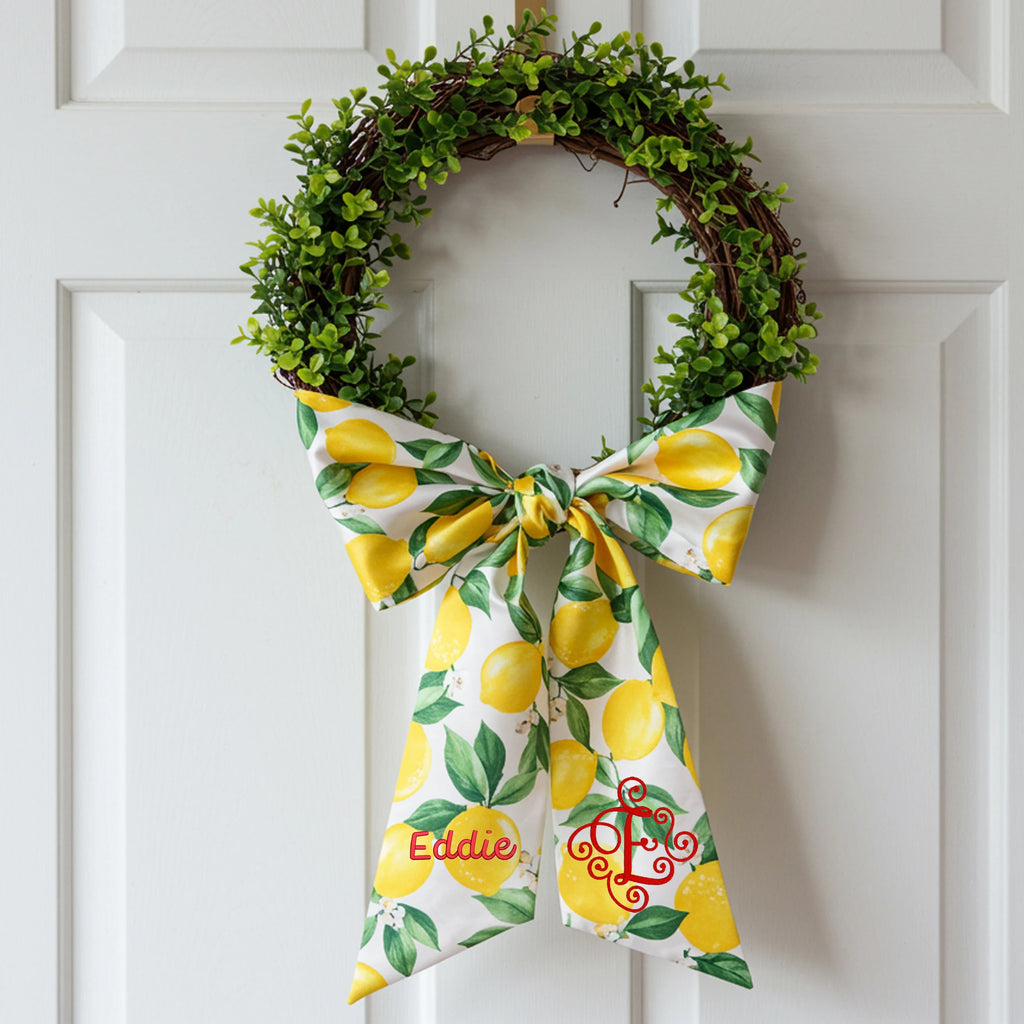 Custom Lemon Themed Wreath Sash