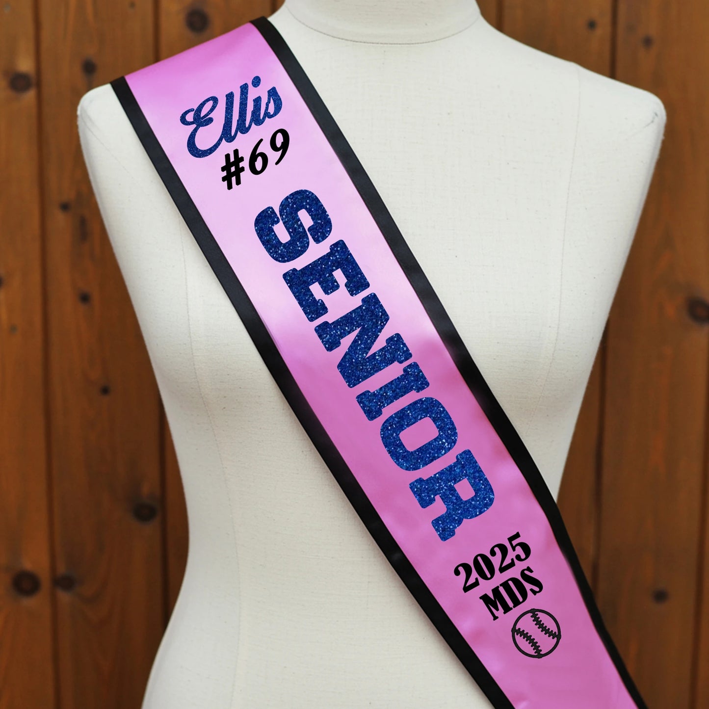 Custom Lace Trimmed Senior 2025 Sash – Personalized Graduation Milestone Wrap