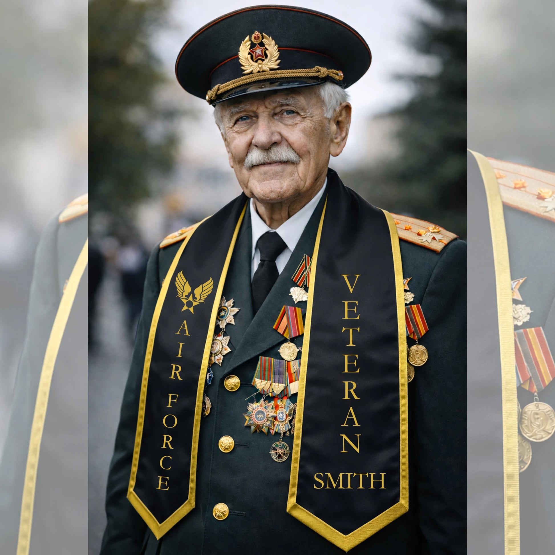 Personalized custom printed army sash for formal military events