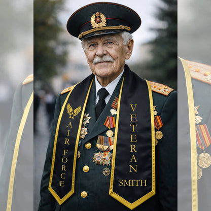 Personalized custom printed army sash for formal military events