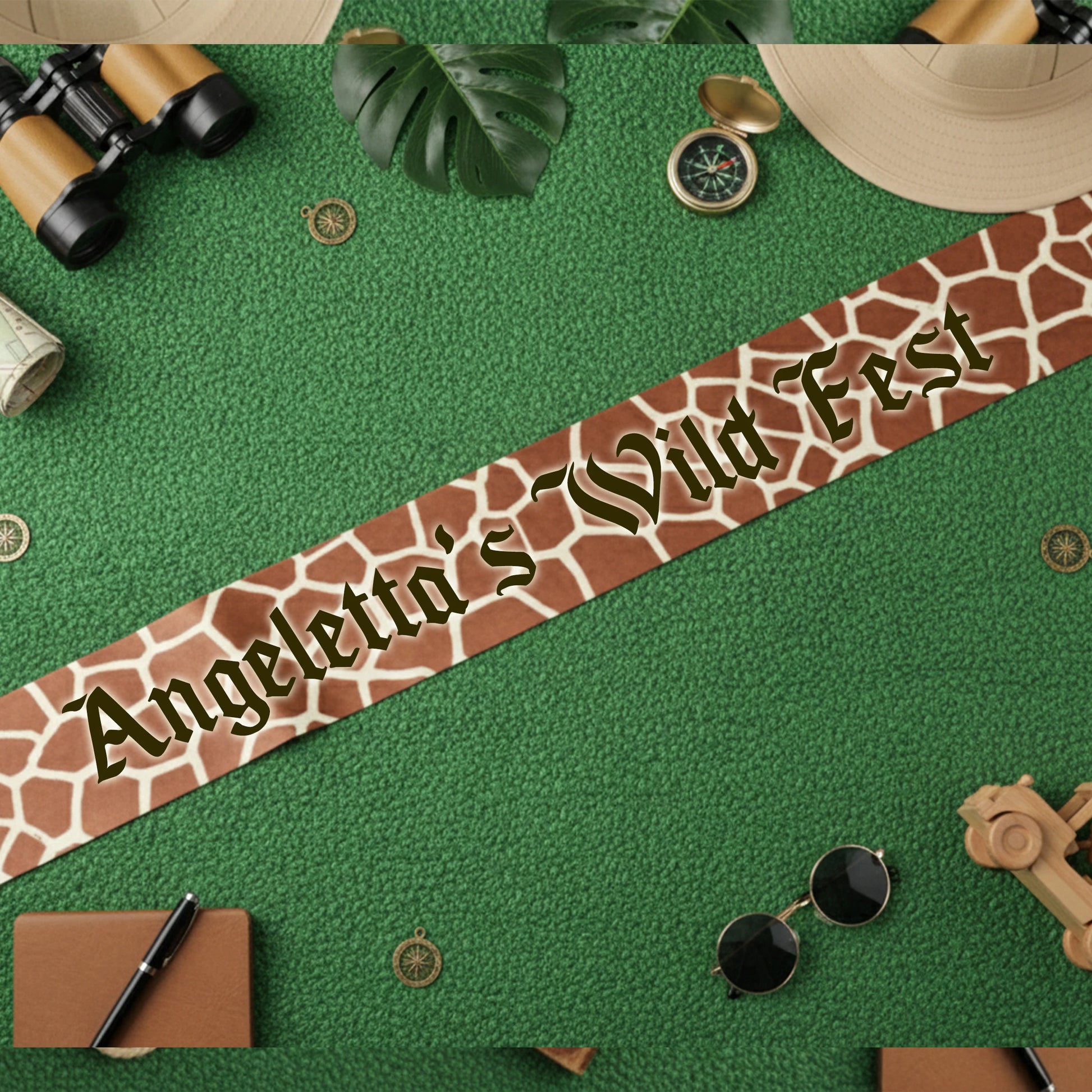 leopard animal print, personalized sash, custom sash, lets get wild, birthday sash, customized sash