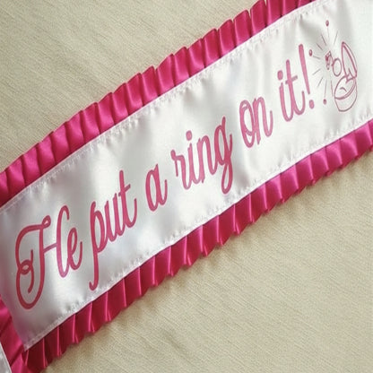 promotional sash, sister auntie gran, wedding frills ,bridal party, bride, bachelorette, hen party.
