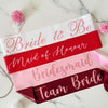 bachelorette sash, personalized sash, custom sash, birthday sash, satin sash, customized sash.