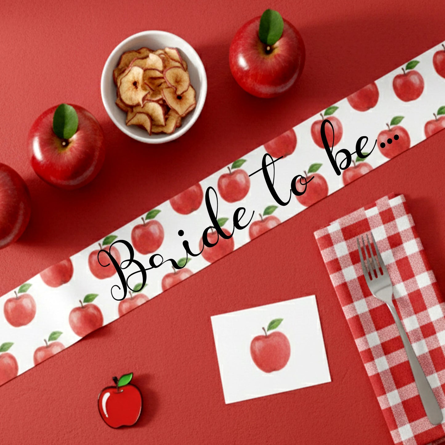 blue tile Apple sash, Personalized Apple ,my squeeze, Apple sash, sash with Apple ,Custom Apple Sash, gift for friend,