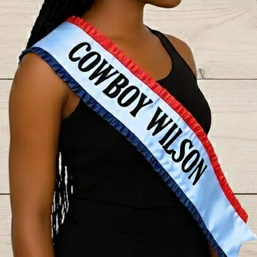 Custom Sash,Concert Accessories,Cowboy Carter,Fancy Sash,Concert Costume Sash,Wester Sash,Gathered Trim Sash