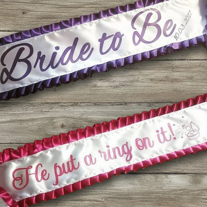 baby shower mum, beauty princess, bespoke ribbon, bride to be hen do, competition winner.