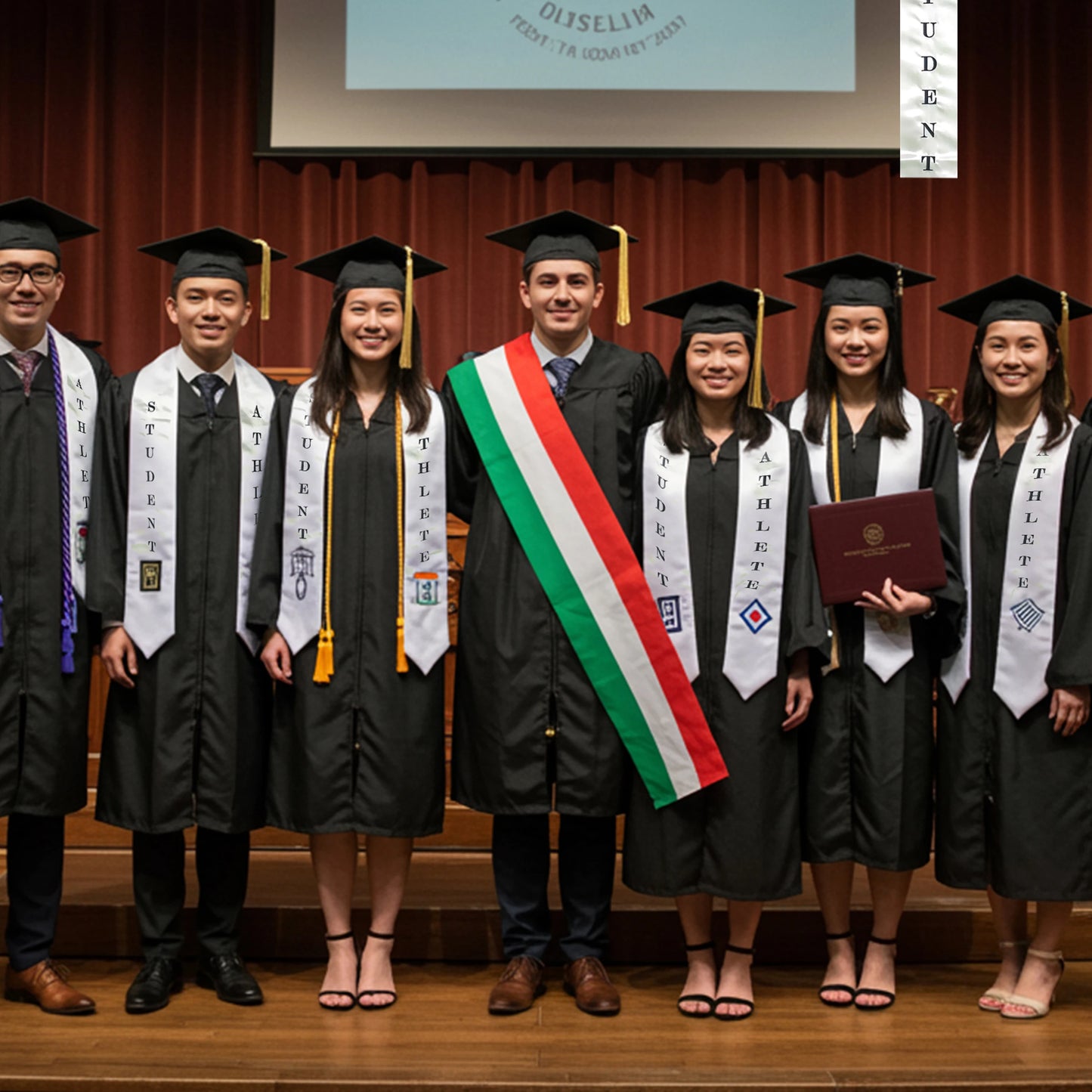 college stoles, Printed Sash, personalized stoles, graduation sash, party sash,  miss universe sash 

