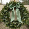 front door decor, seasonal decor, winter wreath sash, personalized sash.