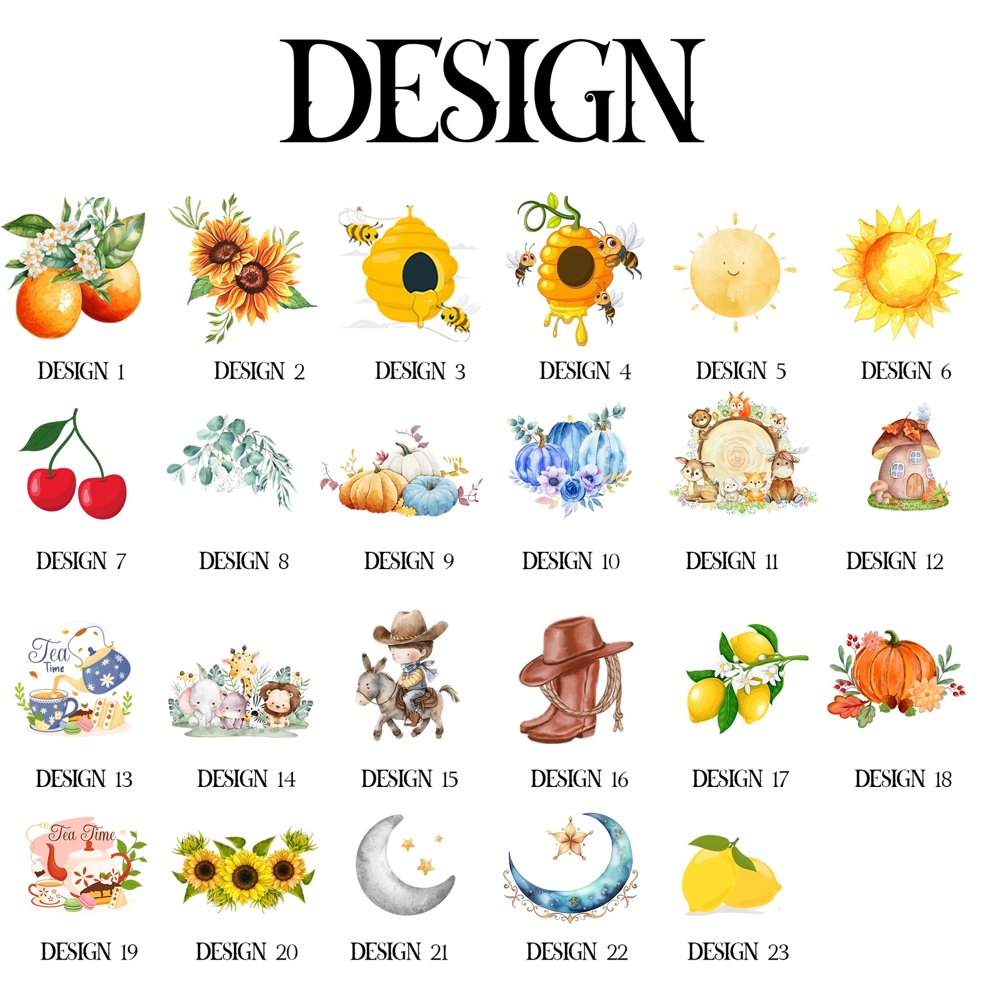 Design Chart, chart of design and style and what you want on sash 