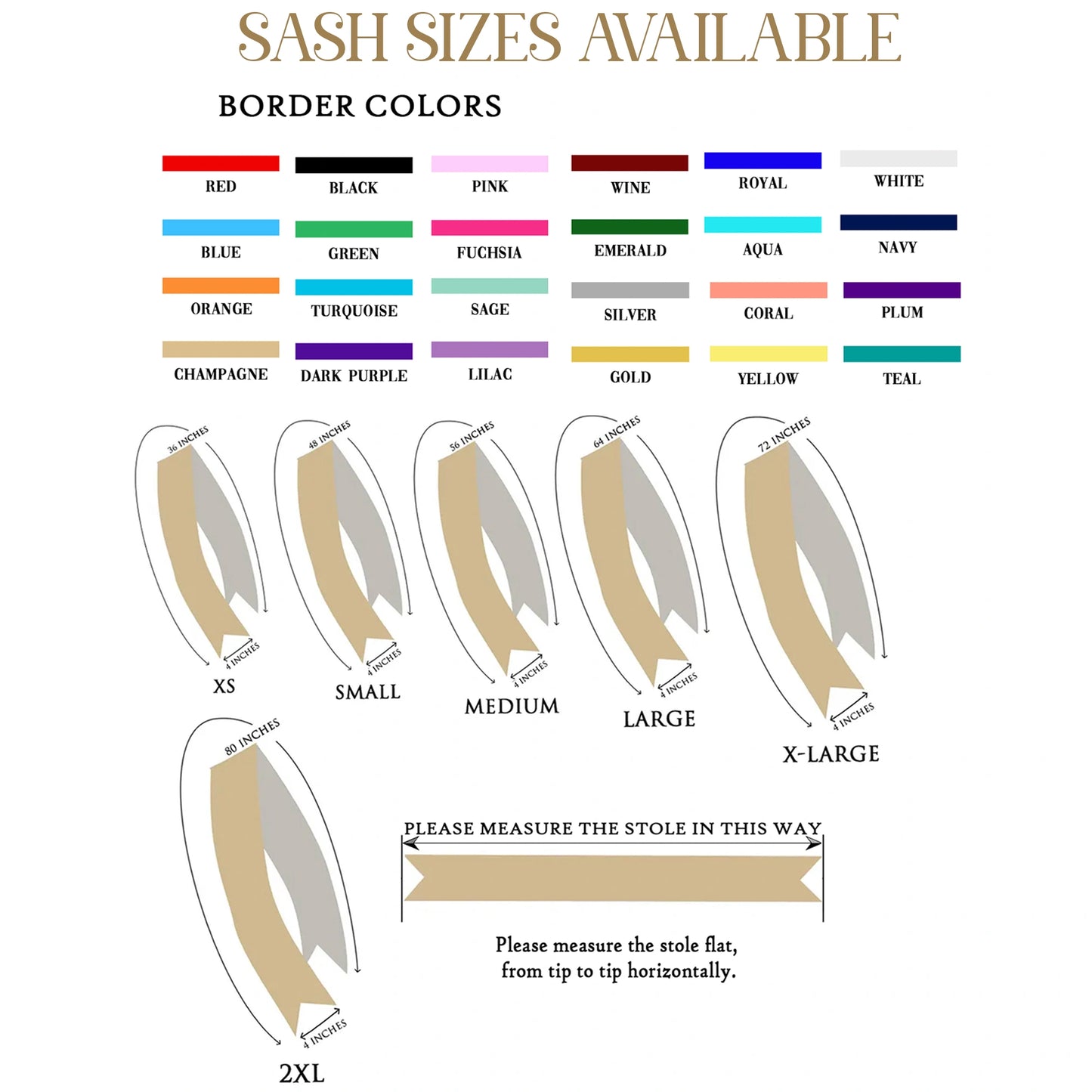 Custom Boderd, lace Sash, size Cart