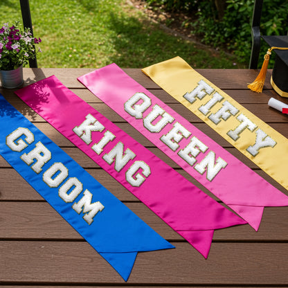 bridesmaid gifts, your text sash, hen party sash, bridal sash, wedding sash, party sash, bridesmaid sash.