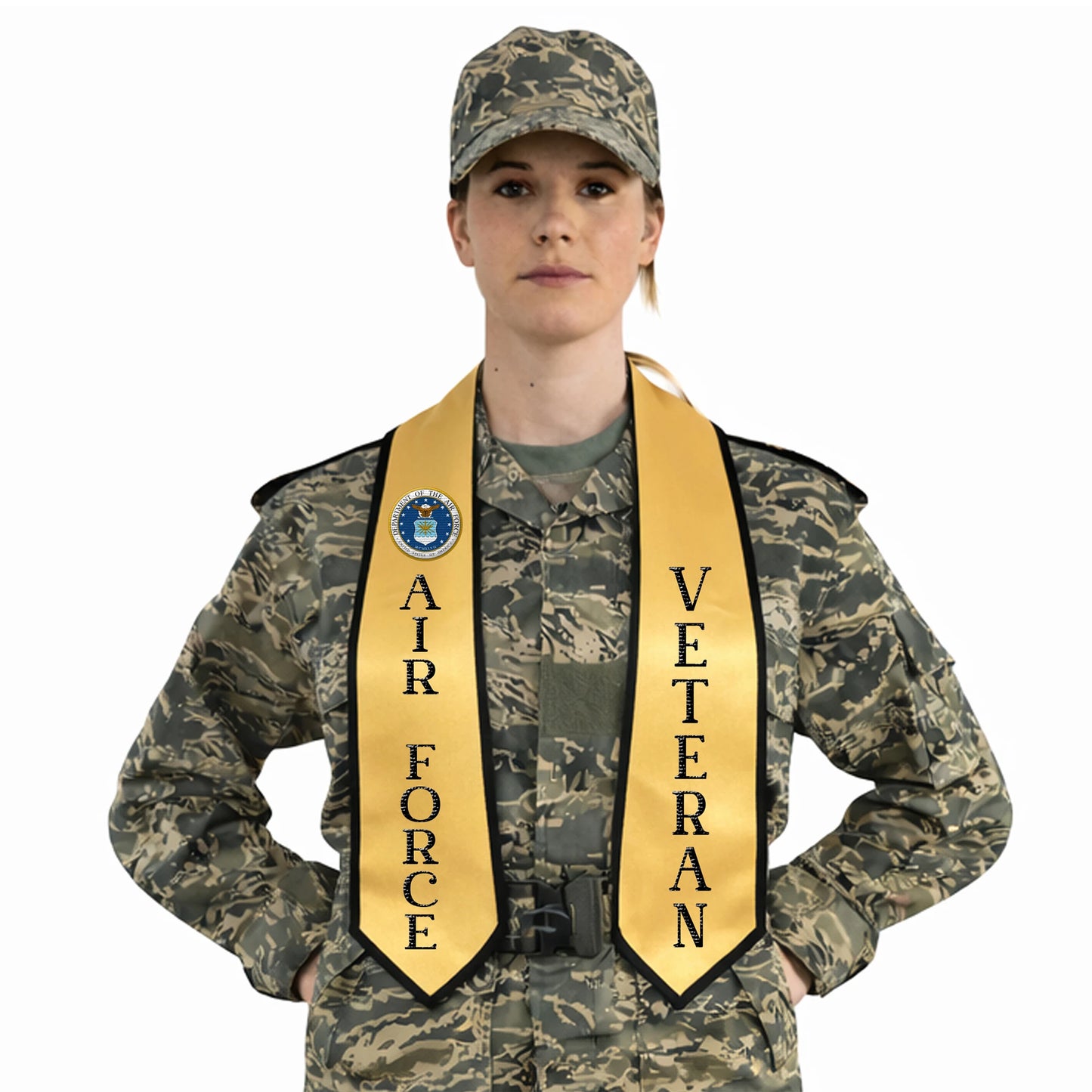 Personalized embroidered army satin sash for promotions and ceremonial events
