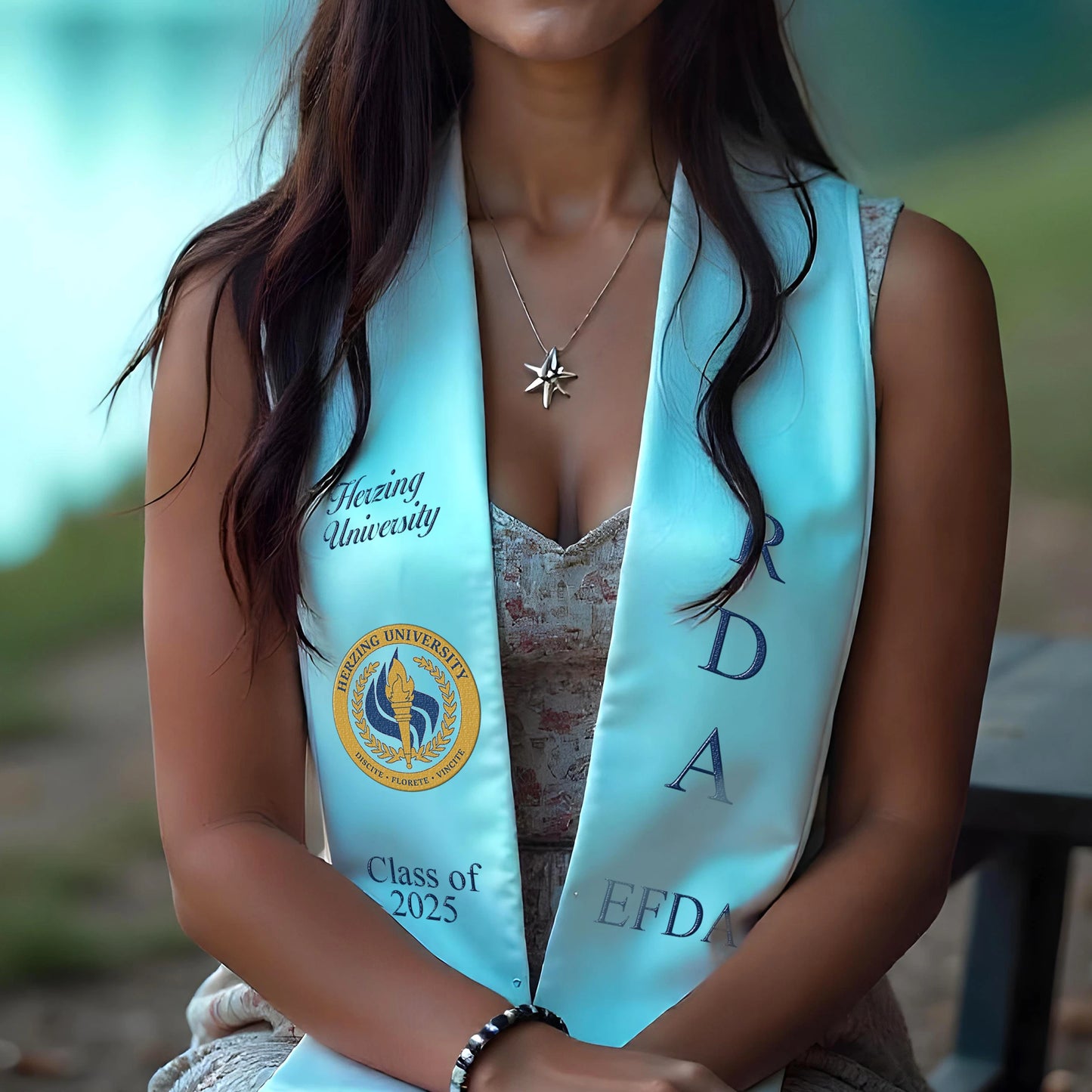 Custom Mix Flag Sash, Stole with Logo, Gifts for Grad, Text Graduation Sash, 2025 Flag Stole.