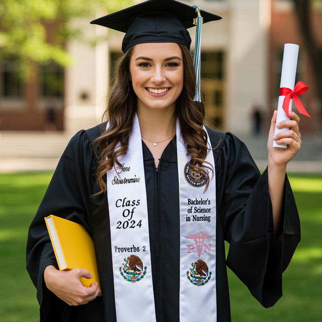 Graduate Sash, stole graduation, college stoles.