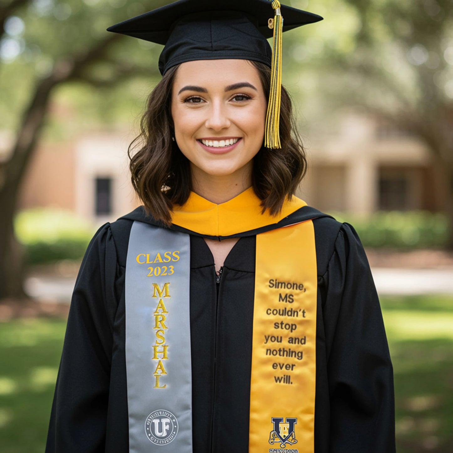 University Gift, sash, stole, graduation stole, 3 Country Flag, Patriotic, graduation stash.
