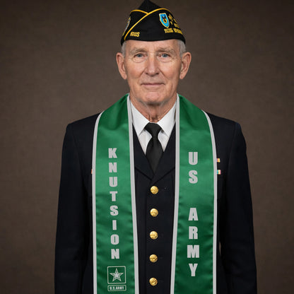 Custom printed Navy Martinez sash for promotions, parades, and ceremonies