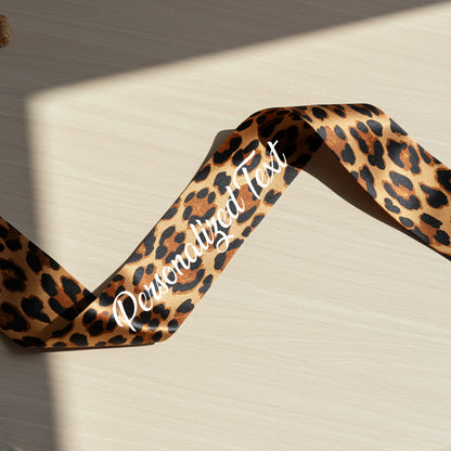 bride to be sash, Leopard sash with Leopard ,blue tile Leopard sash, Personalized Leopard ,my squeeze, Leopard sash, sash with Leopard ,Custom Leopard Sash