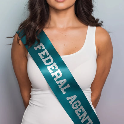 film movie sash, fancy dress sash, princess queen sash, satin ribbon, bespoke sash, personalised sash, miss congeniality, pageant queen, federal agent, sandra bullock