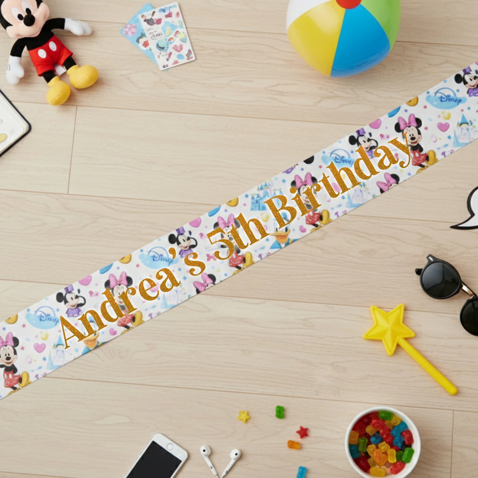 Mickey Mouse print, personalized sash, custom sash, lets get wild, birthday sash, customized sash