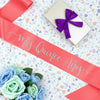 personalized 21 sash, pink satin birthday, milestone party sash, satin birthday sash.
