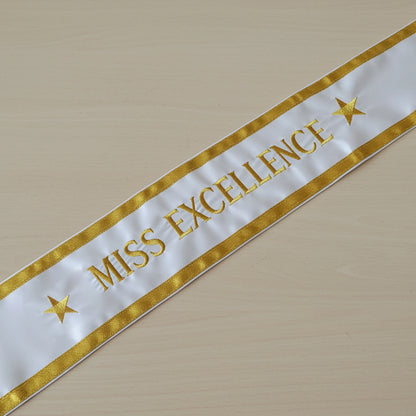 party sash, embroidery pattern, ribbon ,embroidery design, Beauty pageant Sash,  embroidery sash, graduation sash.