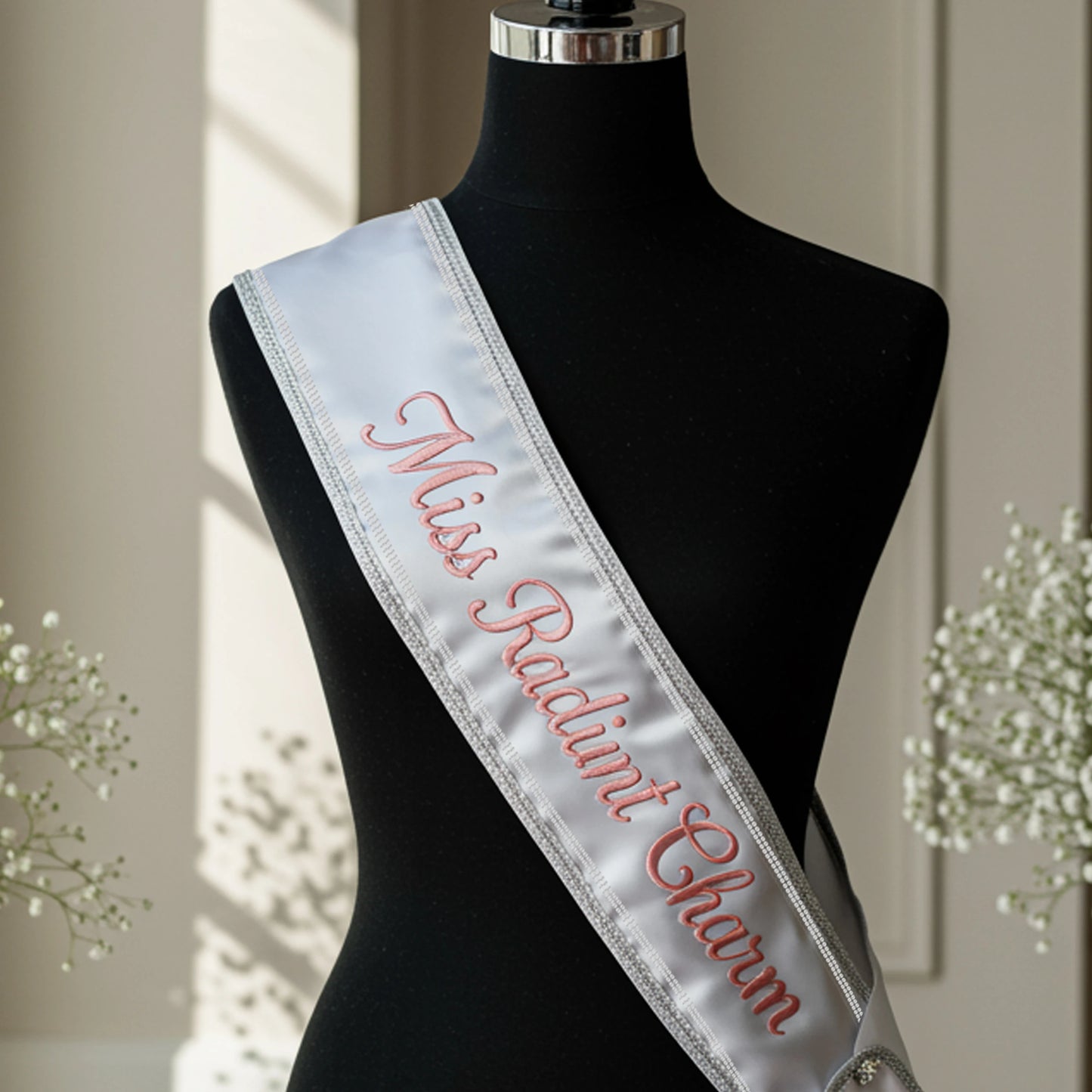 graduation sash, miss universe, miss universe sash, miss usa pageant, pageant sash, party sash, prom night
