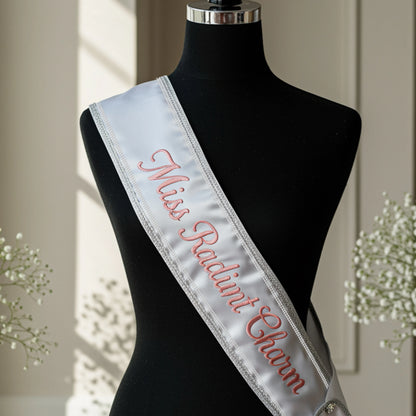 graduation sash, miss universe, miss universe sash, miss usa pageant, pageant sash, party sash, prom night