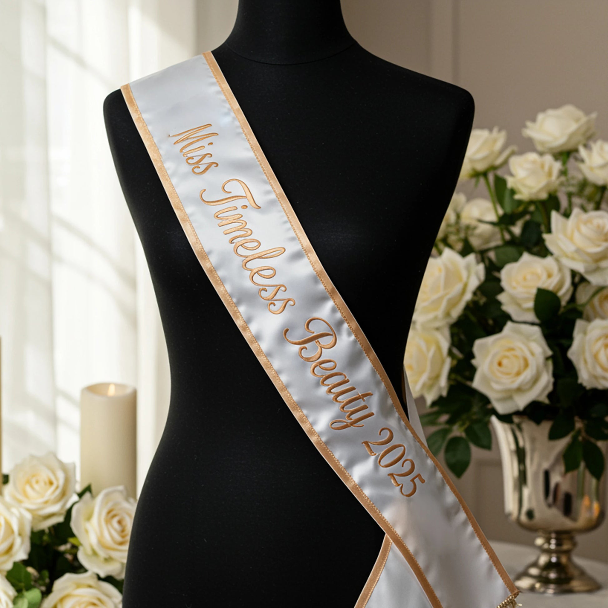 event Sash, Party Favor, satin, wedding ribbon, hair bow ribbon, white satin ribbon, hairbow, gift wrap ribbon,