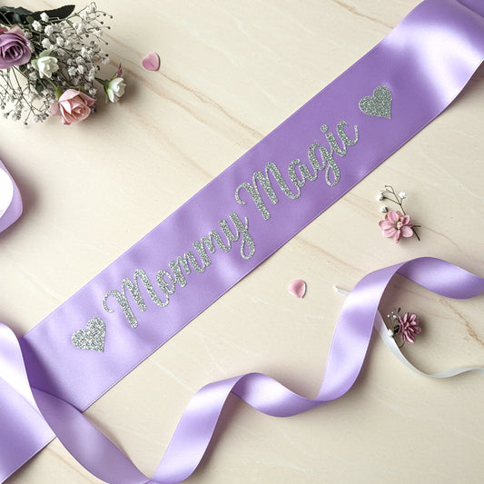 party accessories, gender reveal party, mum to be sash, baby shower sash satin sash
