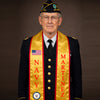 Premium Navy Martinez sash with custom printed name, rank, or insignia