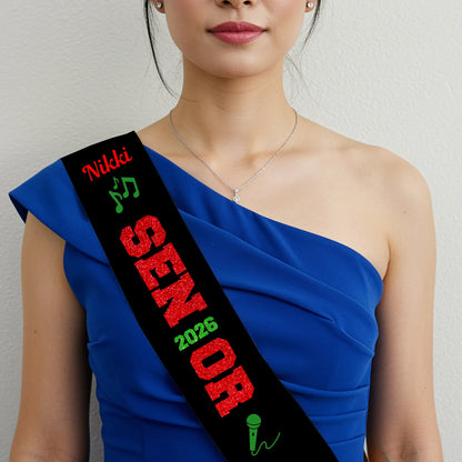 graduation sash, senior 2025 sash, graduate 2025,Personalized Sash, Custom Sash, graduate sash, Glitter Sash