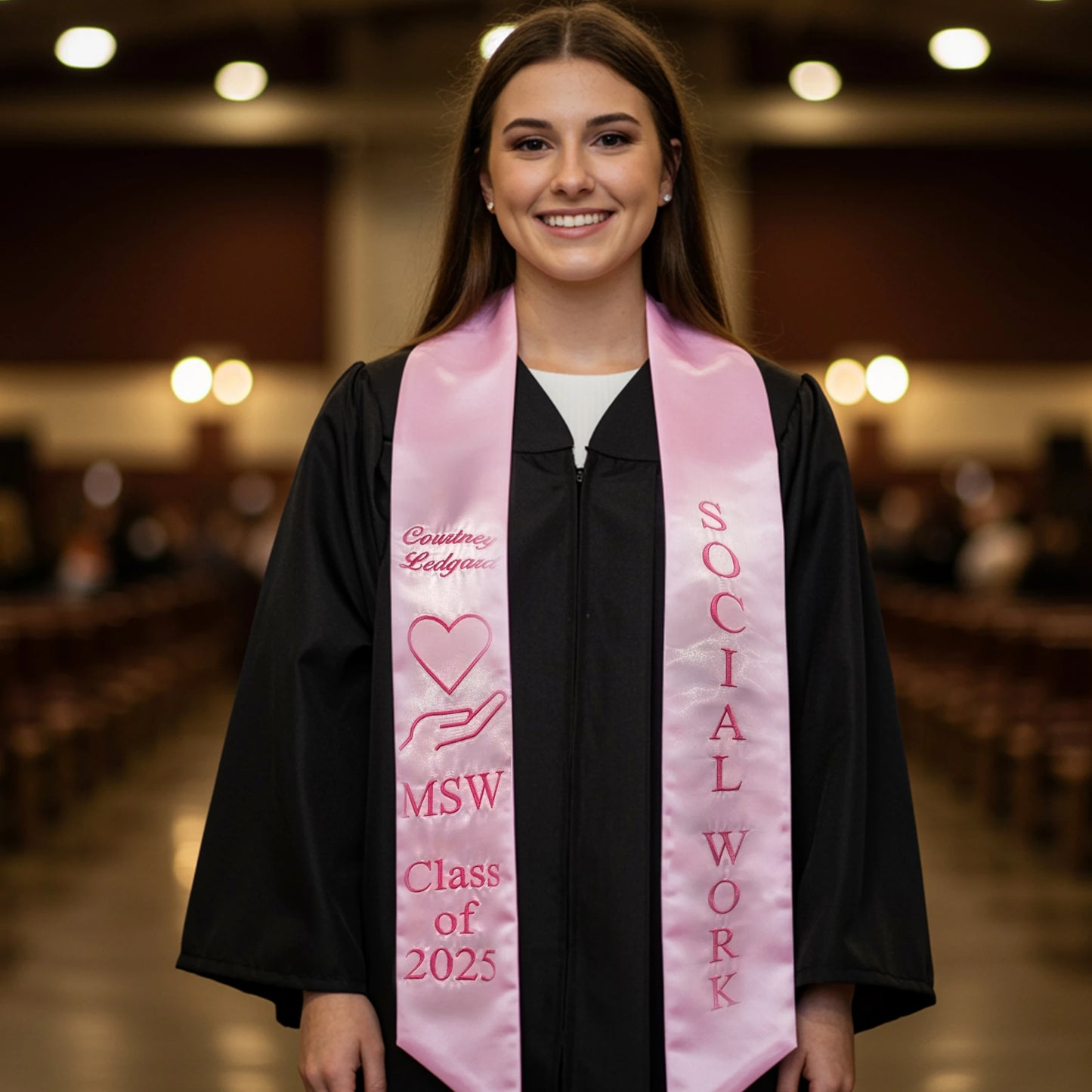 high school stole, stole with logo, logo graduation sash, custom grad stole, Graduation sash.