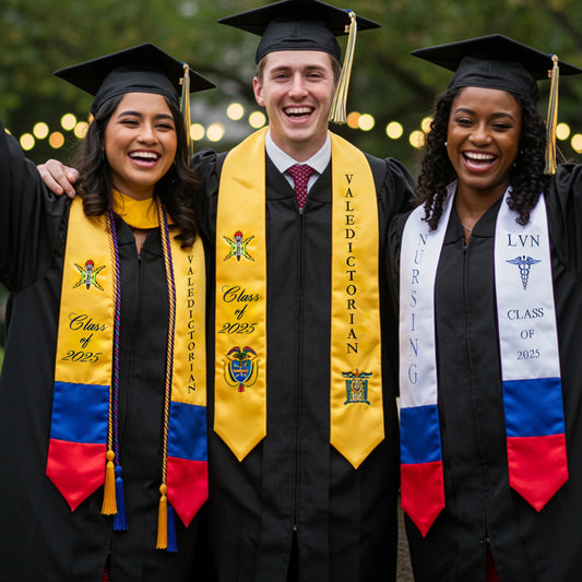 graduation gift, high school stole, stole with logo, logo graduation sash.