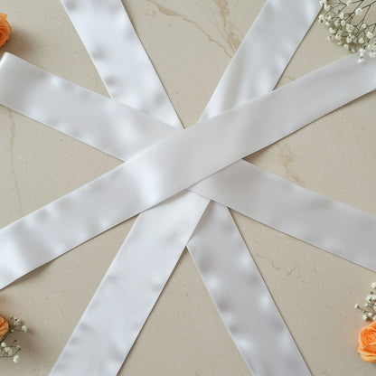 Party Accessory, Plain Sashes, Corporate Sashes, White Sashes, event Sash, Party Favor.