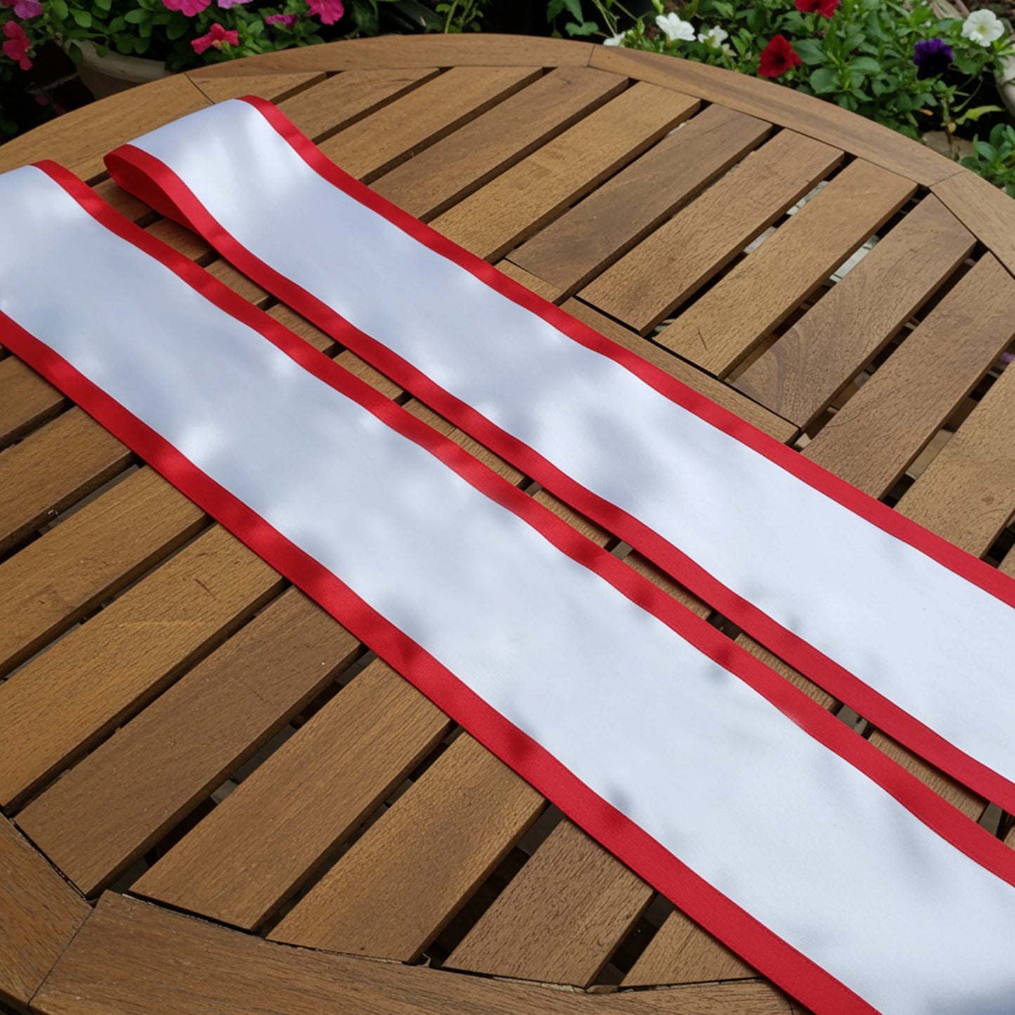  Plain Sash With Red Lace, Sash gift, Red Lace Plain Bordered  Sash,.