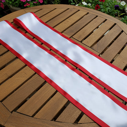  Plain Sash With Red Lace, Sash gift, Red Lace Plain Bordered  Sash,.