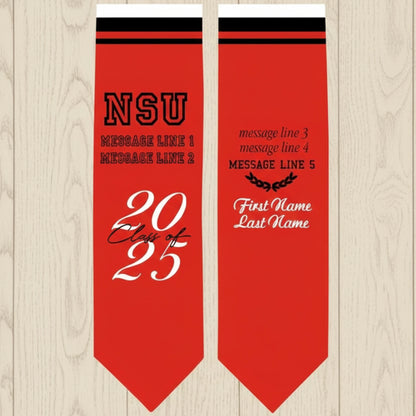 tole with logo, logo graduation sash, custom grad stole, graduation sash, personalized sash, custom stole, college stole, university stole