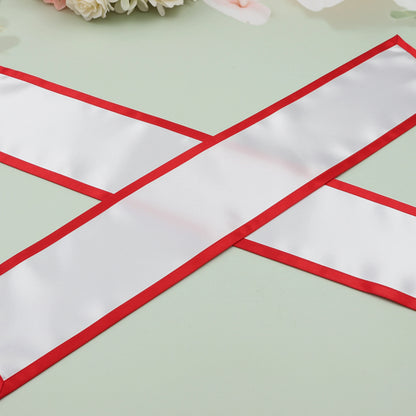 Hen Party Sashes, Hen Night Accessory, Unprinted Sashes, Red Lace Sash, birthday sash.