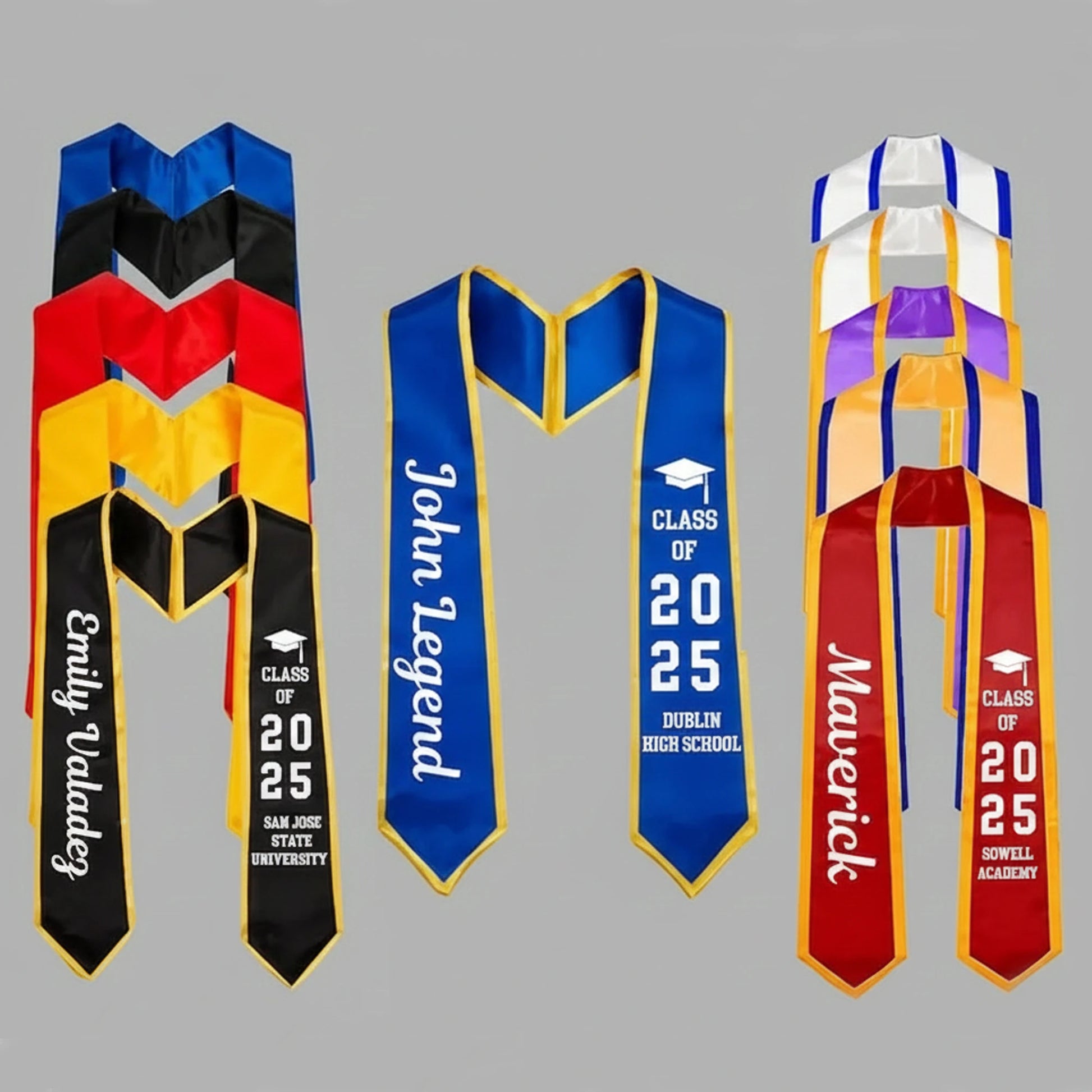 Custom Graduate Gift, Graduation Sash, Graduation Accessory,2025 Flag Stole, Country Flag Stole, Mixed Flag Stole