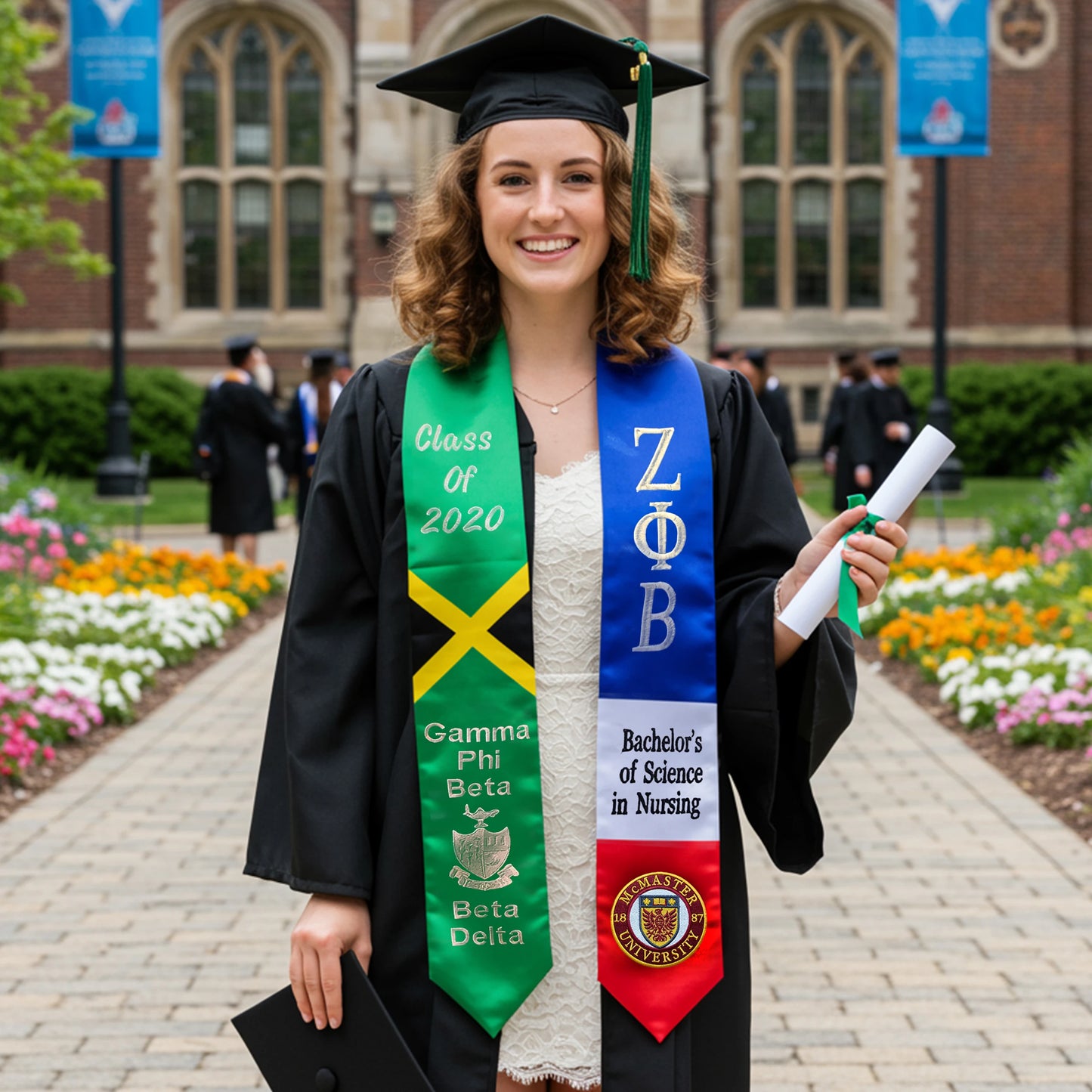 Custom Country Flag, Graduation Sash, graduation stole,3 Country Flag, Country Flag Stole, mixed flag, Philippine .