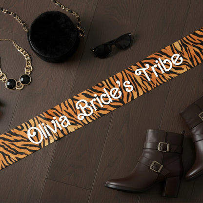 bachelorette sash, Tiger animal print, personalized sash, custom sash, lets get wild, birthday sash, customized sash