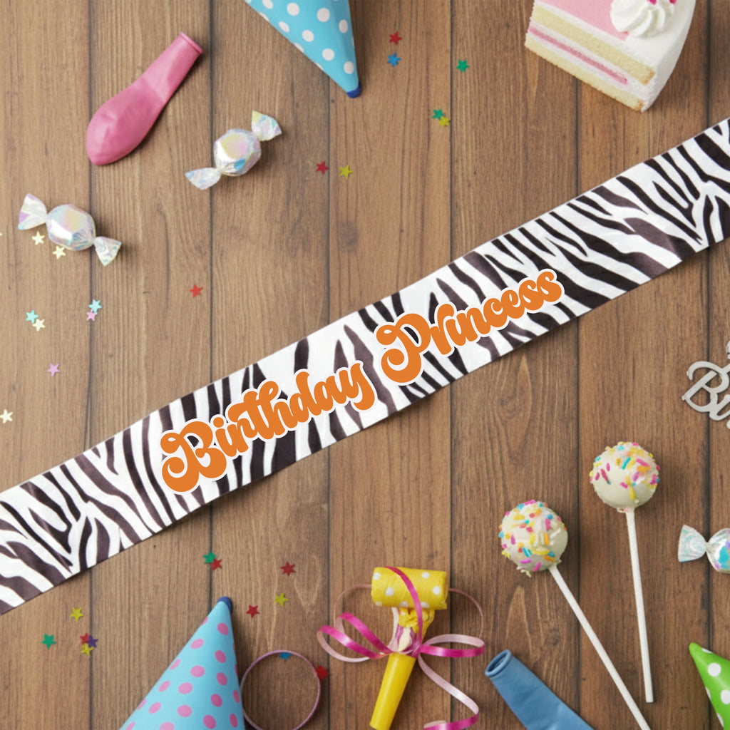 Zebra animal print, personalized sash, custom sash, lets get wild, birthday sash, customized sash