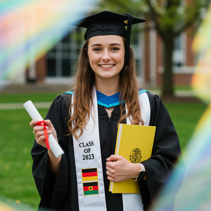 stash, stole, graduation stole, Patriotic,  graduation stash,  Customizable Stole, mixed flag.