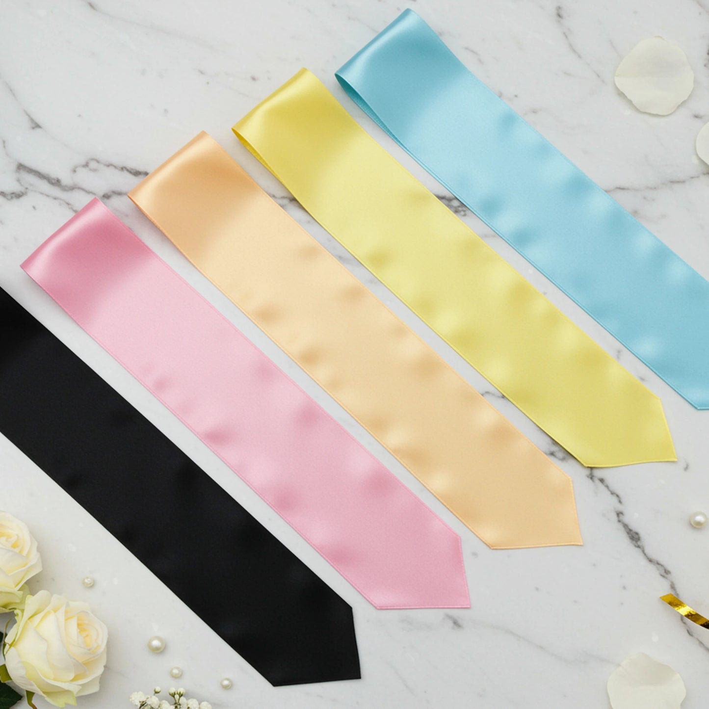 Multicolor Satin Sash, Pink Sashes, event Sash, Party Favor Sash, Unprinted Sashes, Assorted Colors.