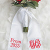 Custom Sash, initial wreath sash, Valentine Wreath, Embroidered Wreath, Patriotic Wreath, Customized Sash
