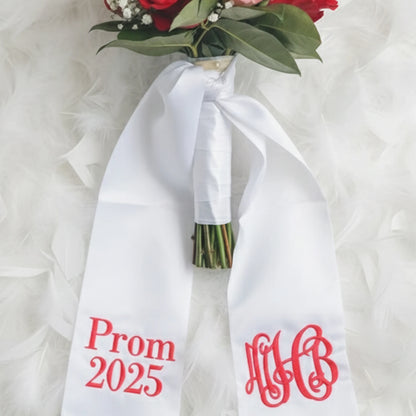 Custom Sash, initial wreath sash, Valentine Wreath, Embroidered Wreath, Patriotic Wreath, Customized Sash
